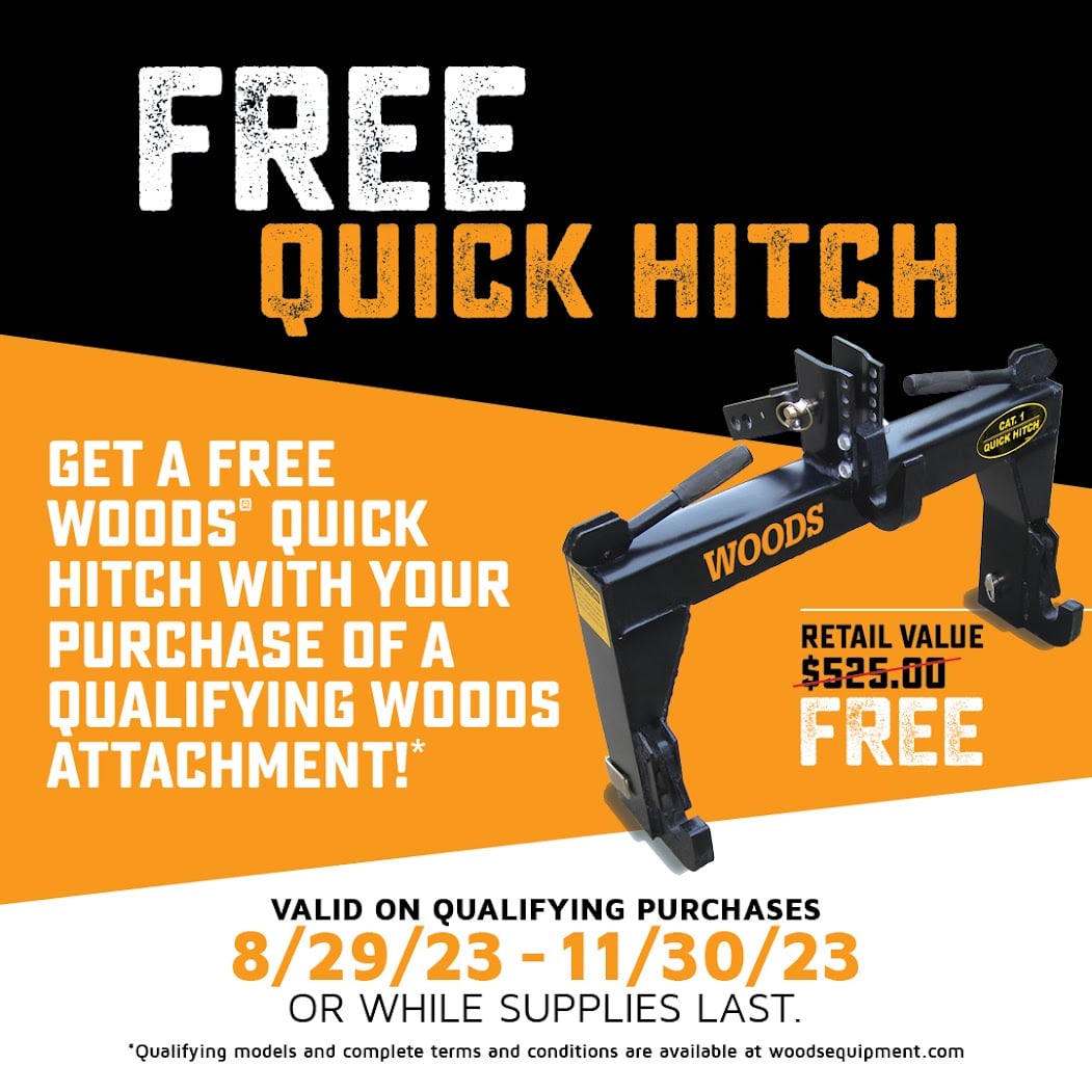 Get a FREE Woods Quick Hitch